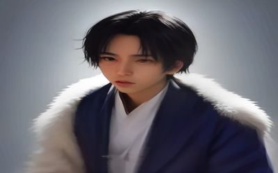 护士姐姐蹲下身与坐轮椅的老年患者平视交谈，表情亲切温和，走廊阳光透过窗户照进来